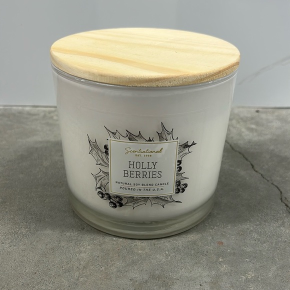 Scentsational Other - Scentsational Holly Berries Candle Glass Jar 26oz Soy Blend Christmas